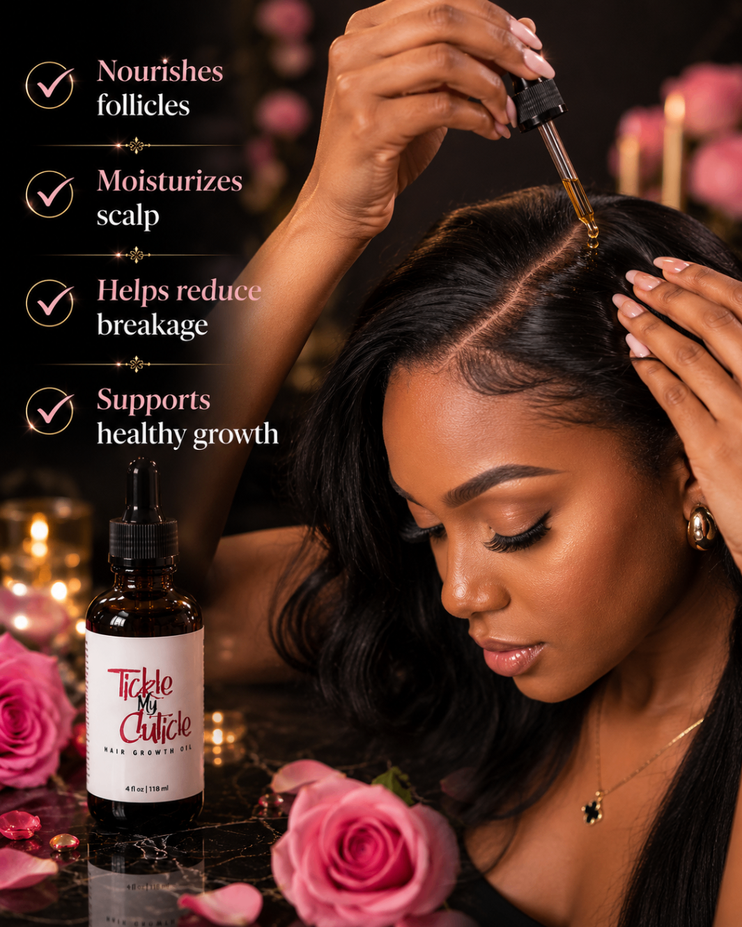Tickle My Cuticle application guide on scalp